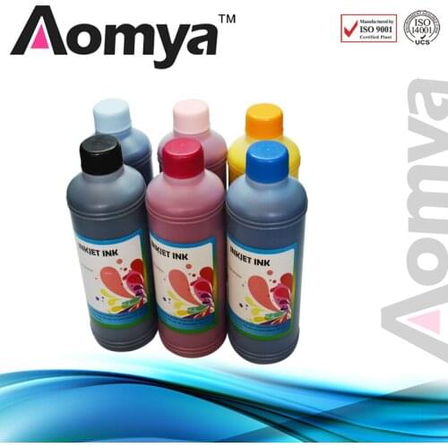 Aomya 500ml/bottle 6 Colors Universal Art Paper Ink Compatible for Epson Inkjet Printers All Models Vivid Colors Printer Ink