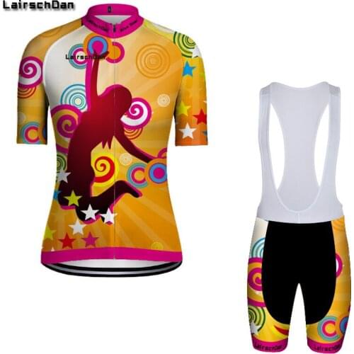 LairschDan 2021 Womens Cycling Jersey Set Summer Ladies Cycle Clothing Girl Bicycle Bib Shorts Bike Clothes MTB Pants Suit Wear