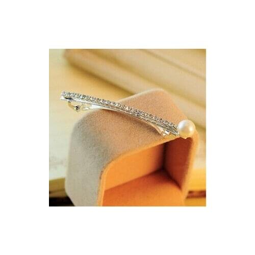 Golden Silver Alloy White Artificial Pearl Rhinestone Hair Clips & Pins Headwear Hair Accessories for Women