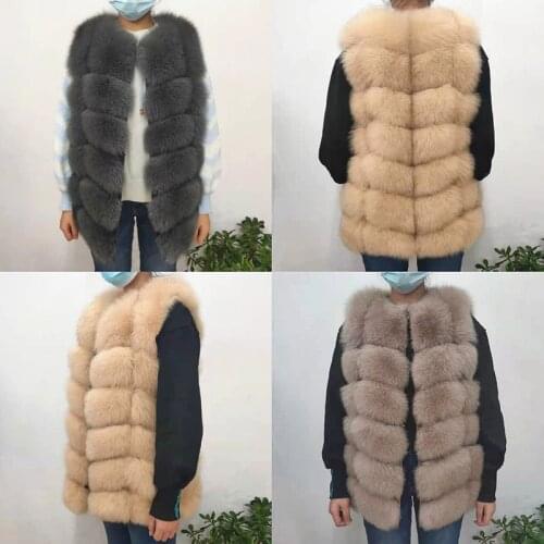 Real Fox Fur Vest Natural Fur Coat For Jacket Female Coats Vest Waistcoat Long Fur Coats Real Fur Coat Fox Vest Jacket
