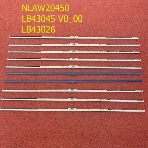 10pcs LED strip for SONY KD-43XE8005 KD-43X7053 KD-43XE7005 KD-43XG8096 KDL-43WE753 KD-43XF7596 43XH8096 XBR-43X800E NLAW20450