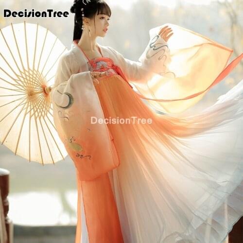 2021 hanfu dress chinese style female women elegant hanfu chinese ancient embroidery traditional clothes folk dance costumes