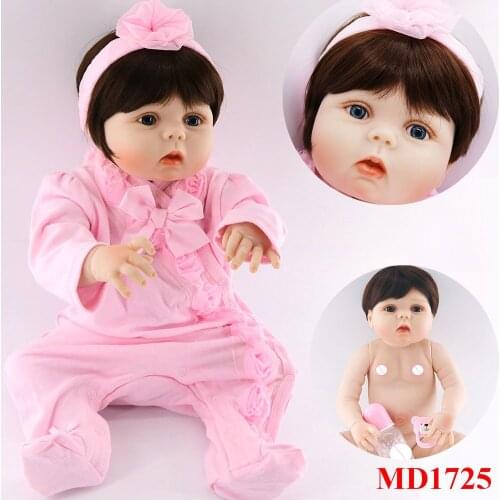 23'' 57cm Baby Girl Doll Full Silicone Body Lifelike vinyl reborn clothes model Bonecas Handmade Baby Toys play house bedtime