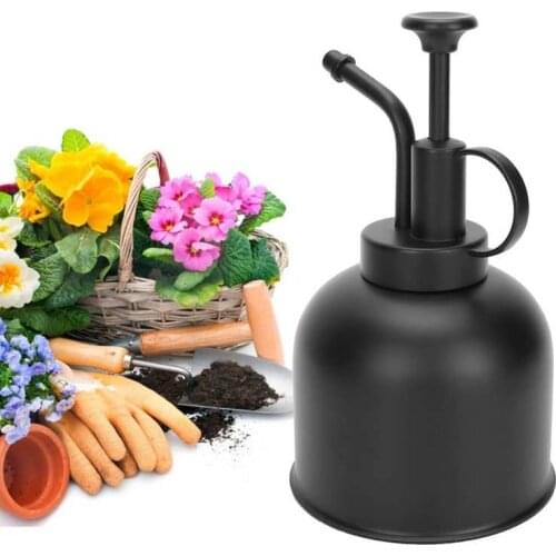 300ml Mini Watering Sprayer Black Watering Can Handheld Pressure Plant Mist Spray Bottle for Garden Home Office Gardening Tool