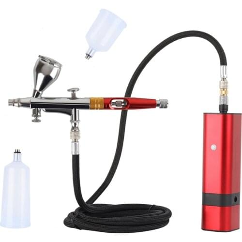 Upgraded Airbrush Kit Portable Auto Mini Air Brush Gun With Compressor Quiet For Art Cake Nail Model Painting Tattoo Manicure