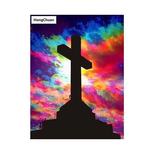 Cross Multicolored Square/Round 5D DIY Diamond Painting Crafts Mosaic Embroidery Home Decoration Christmas Gift New Year