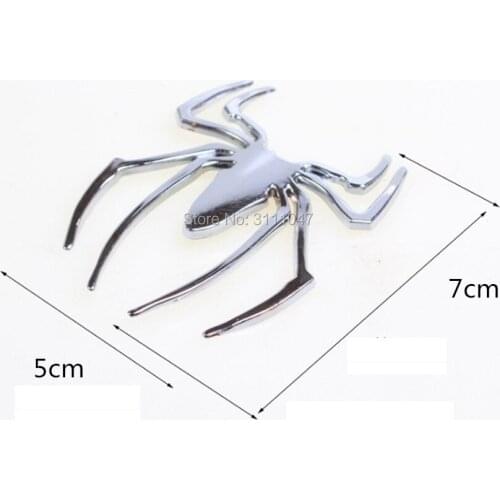 Car 3D Metal Sticker Chrome Spider Emblem Logo Decal for ASX Lancer Outlander Pajero Hyundai Solaris ix35 i30 Suzuki Grand