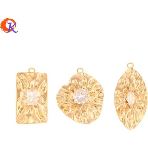 Cordial Design 20Pcs Jewelry Accessories/CZ Charms/DIY Parts/Genuine Gold Plating/Hand Made/Rhinestone Pendant/Earrings Making