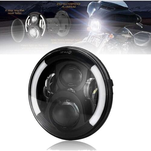 For 93-08 Ducati Monster 1000 600 Black 7Inch Motorcycle LED Headlight for Kawasaki Vulcan VN 500 750 800 900 1600 1700 1500