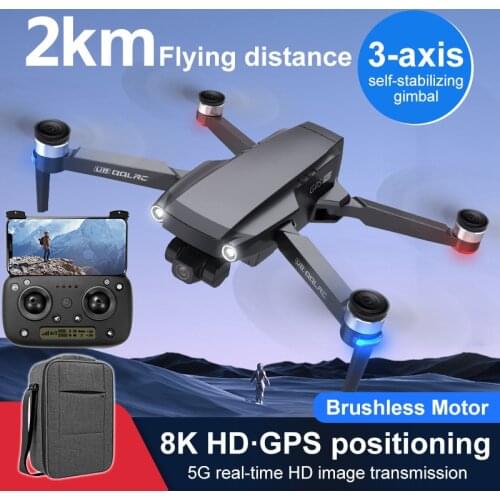 GPS Follow Me Brushless Motor RC Drone 8K UHD Dual Camera 3-Axis Gimbal 2000M Distance 30Mins Endure WiFi FPV RC Quadcopter Toy