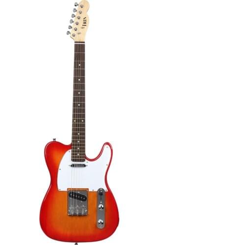 Electric Guitar Maple Solid 6 String Stage Performance Guitar Beginner Playing Instrument with Pitch Pipe Bag Strap Picks AGT205