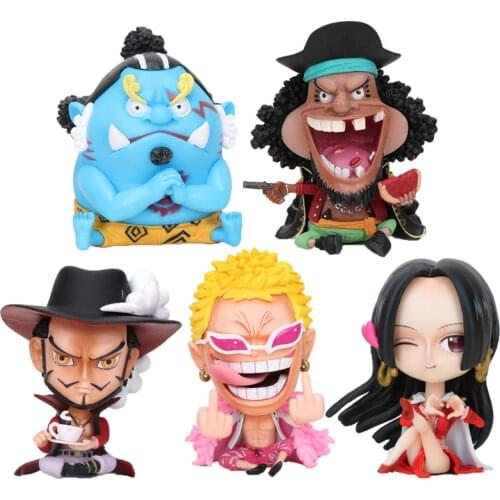 10cm One Piece Figure Toy Dracule Mihawk Jinbe donquixote doflamingo Boa Hancock Marshall·D·Teach PVC Action Figure Model Toys
