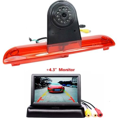 HD Car Brake Light Rear View Camera For Citroen Jumper/Fiat Ducato(Without Brake Light) DC 12V With 4.3" LCD Monitor