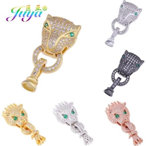 Juya DIY Talisman Jewelry Components Supplies Fastener Leopard Dragon Clasps For Handmade Natural Stones Pearls Jewelry Making