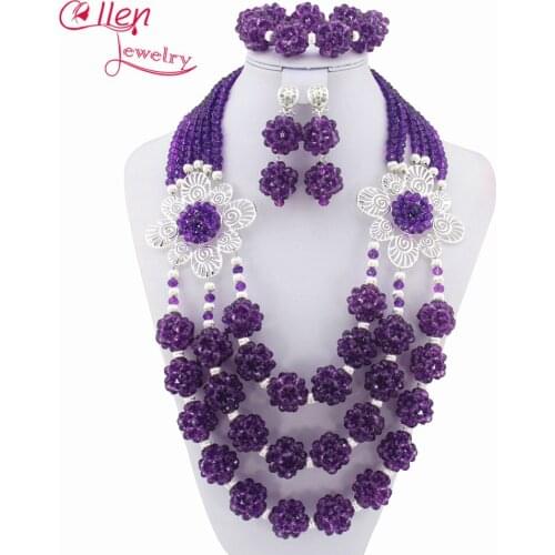 Red African Beads Jewelry Set Crystal Beads Necklace Set African Jewelry Set Crystal Jewelry Set W6686