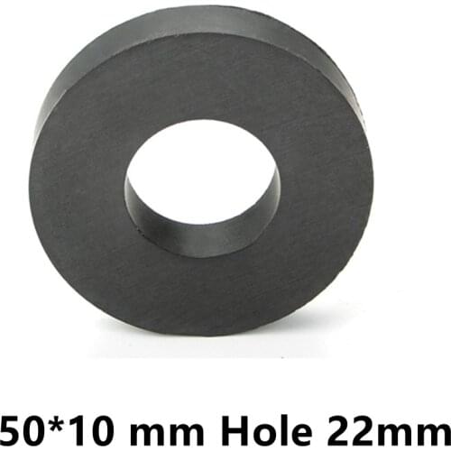 5PCS/LOT Ring Ferrite Magnet 50*10 mm Hole 22mm Black Round Speaker Y30 Magnet 50X10mm with hole 22MM 50mm x 10mm