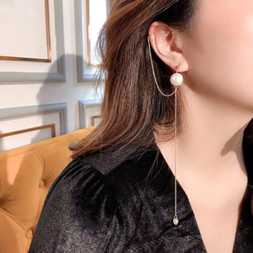 Minar Minimalist Retro Hollow Chunky Link Chain Earrings for Women Gold Color Chain Tassel Clip Earrings Vintage Party Jewelry