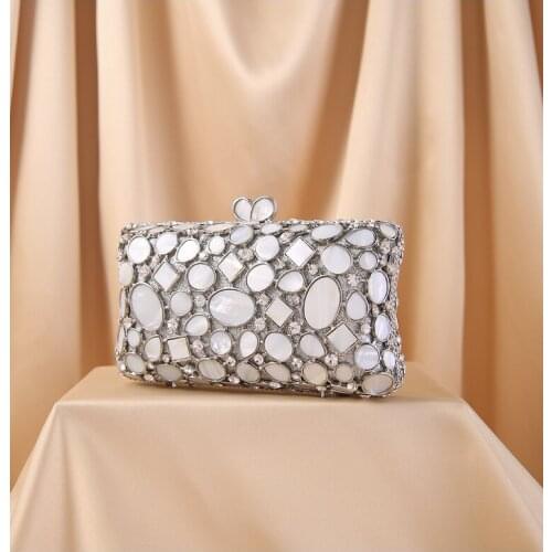 Fashion Luxury gold Rhinestone Clutch bag Crystal Purse Elegant Diamond shell Evening bags Clutches Shoulder bag Handbags gift