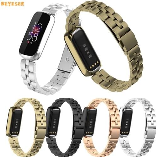 Fashion Wrist Strap For Fitbit Luxe Smartwatch Stainless Steel Watchband Bracelet Replacement Wristband Metal Belt Accessories