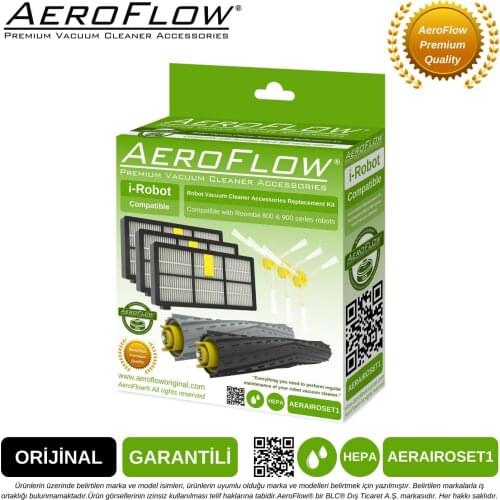 Replenishment Kit for İRobot Roomba 800 900 Series 805-980 Robotic 2 Cylinder Brushes 3 Hepa Filter 3 Side Brushes and 3 Screws