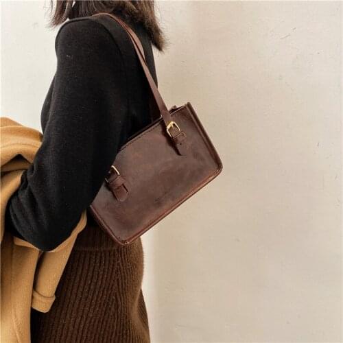 2021 New Trendy Net Red Retro Underarm Bag Senior Sense Autumn and Winter Female Bag Wild Simple One-shoulder Small Square Bag