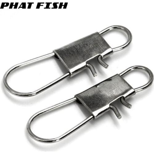 PHAT FISH 100pcs Stainless Steel Durable Interlock Snaps Drag Power 60kg Freshwater Fishing Accessories