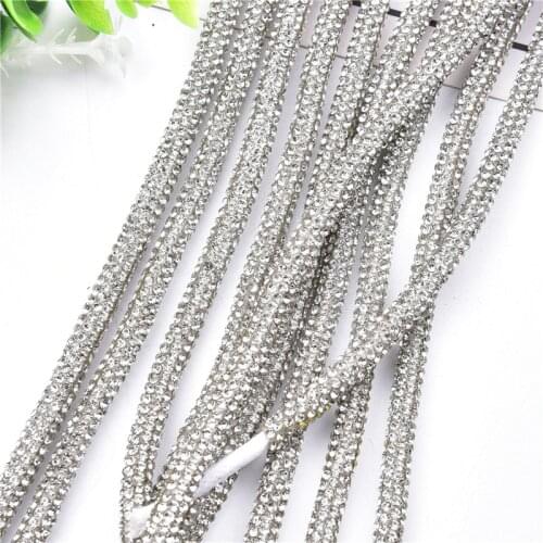 1 Meter Dense Glass Crystal Strass Rhinestone Applique Strip Rope Cord Trim DIY Dress Waist Shoelaces Clothes Drawstring Hairpin