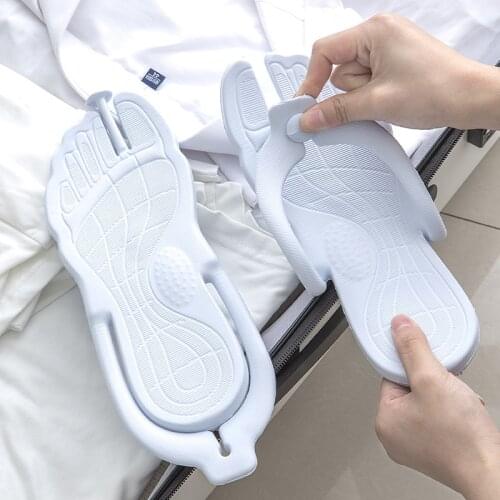 Portable Folding Slippers Men and Women Non-slip Swimming Beach Shoes Flip Flops Bath Sandals