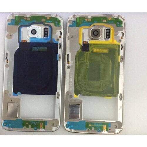 Middle Frame For Samsung Galaxy S6 Edge G925 Front Bezel Middle Frame Housing Chassis & Back Camera Lens Replacement