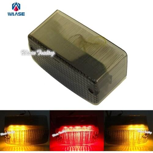 Waase E-Marked Rear Tail Turn Signals Integrated Led Light Smoke For 1994-2007 97 2000 2001 2002 2003 2004 HONDA Magna 750 VF750