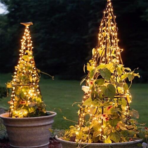LED Vines Light Solar Fairy String Light Outdoor/Indoor Waterproof Copper Wire For Christmas Party Wedding Garden Room DIY Decor