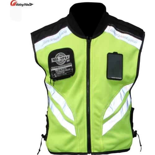 Rding Reflective Vest MOTO Waistcoat Non-sleeve Clothing Motocross Off-Road Racing Vest Motorcycle Touring Night Riding Jackets