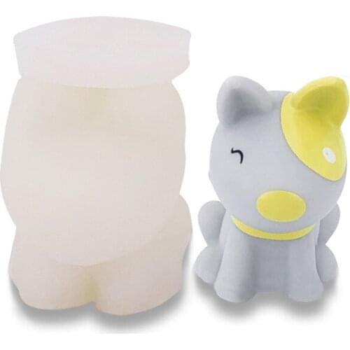 Puppy ice cube silicone mold three-dimensional aromatherapy plaster mold car decoration chocolate baking mould