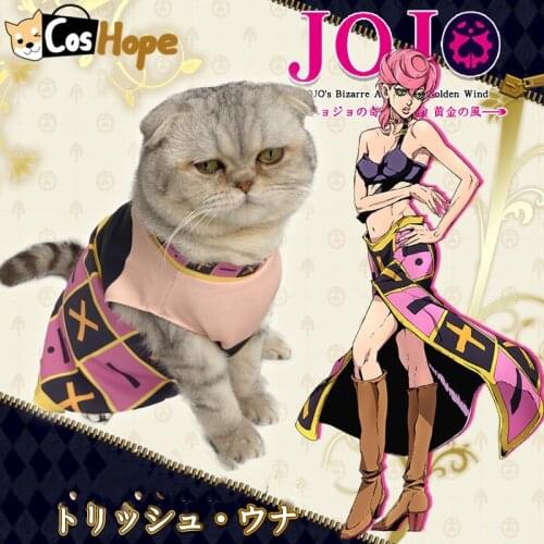 Trish Una Cosplay Jojo Bizarre Adventure Cosplay Pets Costumes for Cats and Dogs
