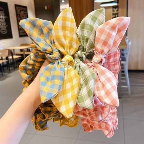 Women Striped Plaids Print Headband Plastic 1Pcs Headwear Hair Accessories Head Hoop Female Sweet Wide Hair Hoop Hairband