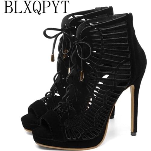 BLXQPY super Big Size 28-52 shoes women sandals Sexy Fashion high heels 11.5CM sandals sapato feminino summer style shoes 19-9