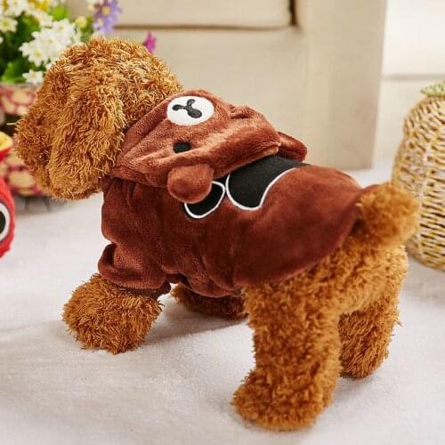 PUOUPUOU Winter Warm Dog Clothes Fleece Pet Dog Jacket Coat Thicken Pet Clothing Hoodies for Small Medium Dogs Outfit XS-2XL