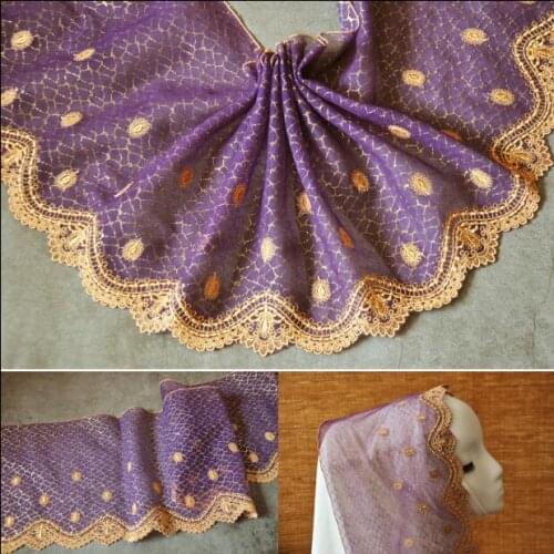 1 Meter Purple Lace Trim Embellishment Lace Ribbons DIY Sewing Garment Lace Trim Appliques 20cm Width