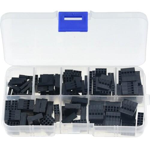 140PCS/LOT JST 2.54mm Plastic Jumper Wire Kit With Box 1P 2P 3P 4P 5P 2*4P 2*5P Wire Plug Cable Housing Female Pin Connector