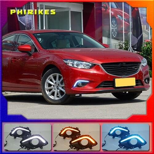 2 Pcs DRL For Mazda 6 Mazda6 Atenza 2014-2016 LED DRL Daytime Running Lights Daylight Fog light cover