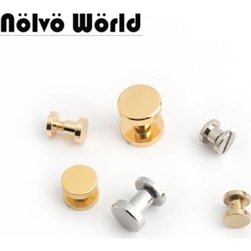 10-50pcs Gold/Silver 6mm COPPER round head screw rivet studs for bags hardware,Fabulous rivets handbag making accessories