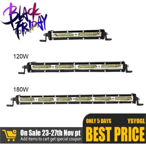 7/13/19 Inch 60w/120w/180w Led Light Bar Spotlight Searchlight for Tractor Trailer Auto Car Motorcycle Ramp Lamp Worklight