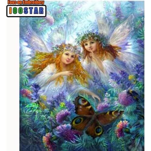 DIY full square Diamond 5D Diamond painting angel with butterfly Embroidery Cross Stitch 3D Rhinestone mosaic
