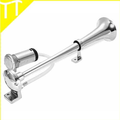 Car Air Horn 17inch 150DB Loud 12V 24V 180 Hertz Single Trumpet Compressor Bocina for Trucks Car Automobiles Air Horn Compressor