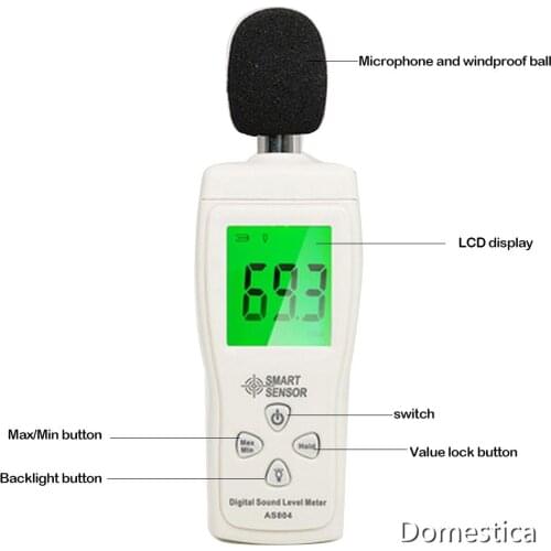 Digital Sound Noise Meter LCD Digital Display Measurement 30-130DB Noise Measuring Instrument High-Precision Sound Level Meter