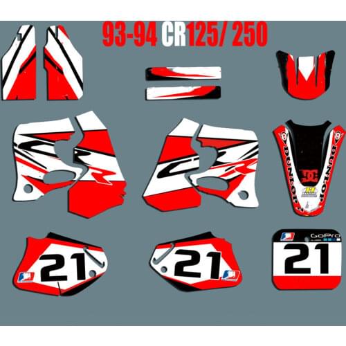 CR125/250 1994 1993 Free Customized Motocross GRAPHICS BACKGROUNDS DECALS STICKERS For Honda CR125 CR125R CR250 CR250R 1993 1994