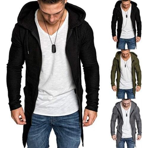 Long Coat Fit Mens Irregular Jacket Hooded New Slim Sleeve Mens Hem Cardigan Jacket Trench Coat Blouse Solid Hooded Solid Trenc