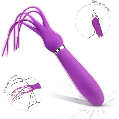 SM Whip Dildo Vibrator Female G spot Nipples Clit Stimulation Massager Erotic Sex Toys For Couple BDSM Various Gameplay