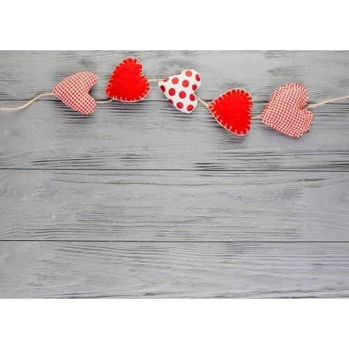Photo Backdrop Heart Wooden Board Vinyl Cloth Backgrounds for Baby Wedding Lovers Valentines Day Photobooth Photography Props