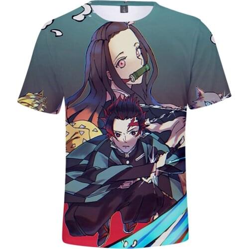 Popular Ghost Blade Fashion 3DT Shirt Women Men Demon Slayer Autumn and Summer T-Shirt Shirt Men and Women Casual Short Sleeve